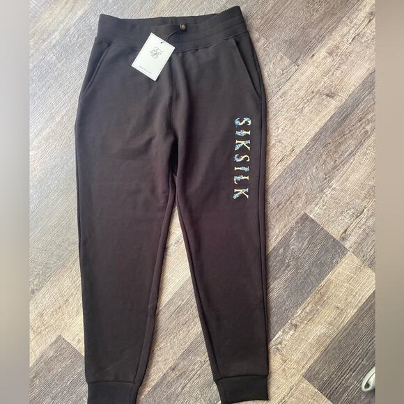 SikSILK Men’s Embroidered Floral Track Pant - Picture 2 of 9